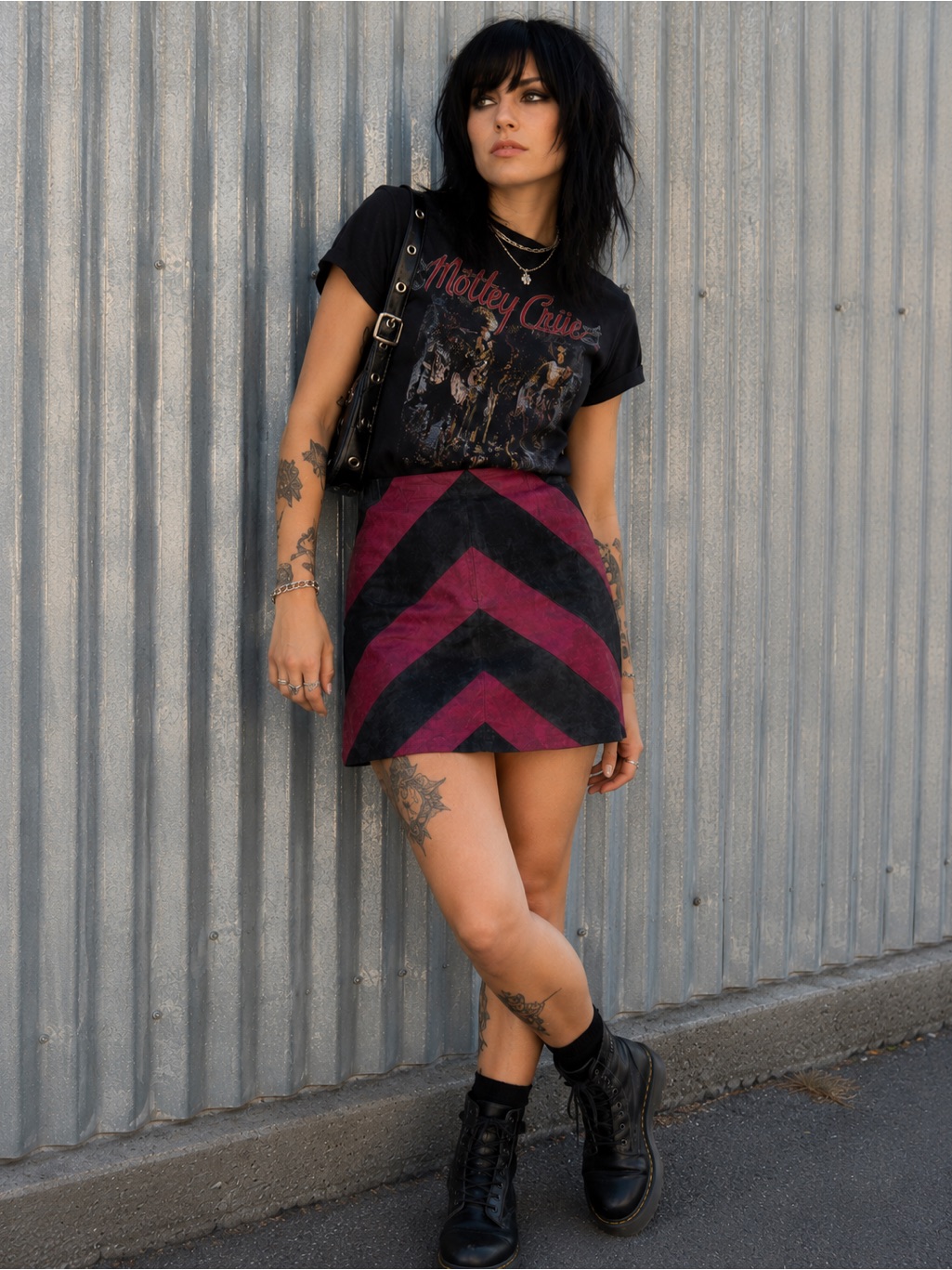 Vtg Leather Skirt